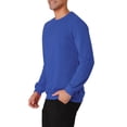 thumbnail image 4 of Unique Bargains Men's Long Sleeve Basic Round Neck Pullover Sweatshirt L Blue, 4 of 6