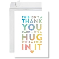 Koyal Wholesale Funny Jumbo Thank You Card With Envelope 8.5 x 11 inch, Big Greeting Card, Hug With A Fold In It