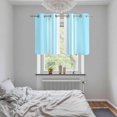 thumbnail image 6 of 2 Panels Kitchen Tier Curtains 39 Inch Length, Aqua White Stripe Grommets Window Treatment Curtain, Modern Rustic Vertical Striped Thermal Curtains Drapes for Living Room/Bathroom, 6 of 9