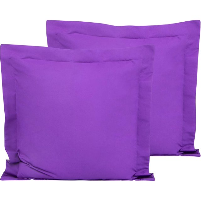 Xianyou-housses d'Oreiller Européennes en Microfibre Lot de 2, Résistantes à la Décoloration, aux Plis et au Rétrécissement Housses d'Oreiller Douces avec Fermeture Enveloppe Housses d'Oreiller Euro (Violet, 26 x 26 Pouces)
