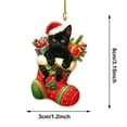 thumbnail image 3 of Christmas Acrylic Ornament, Flat Christmas Stocking, Hanging Pendant, Clear Durable Material, Holiday Tree Decoration, Indoor Home Party Decor, 3.14 x 1.18 inch, 3 of 7