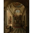thumbnail image 2 of Marcin Zaleski 12x14 Black Ornate Wood Framed Double Matted Museum Art Print Titled: Literary Chapel in St. John's Cathedral in Warsaw (1854), 2 of 5
