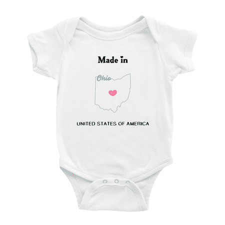 

Made In Ohio United States of America Baby Clothing Bodysuit 6-12 Months