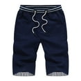 thumbnail image 1 of zuwimk Mens Shorts,Mens Shorts Casual Drawstring Summer Beach Shorts with Elastic Waist Navy,XXL, 1 of 3