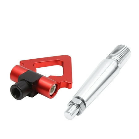 06 Front Bumper Tow Hook - Red Aluminum Alloy Rectangle Front Rear Bumper Trailer Tow Towing Hook for Car