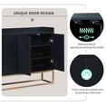 thumbnail image 6 of Euroco 47.2'' Modern Sideboard Storage Buffet Cabinet, Wood Buffet Cabinet with 4 Doors, Adjustable Shelves and Metal Legs for Dining Room,Black, 6 of 8