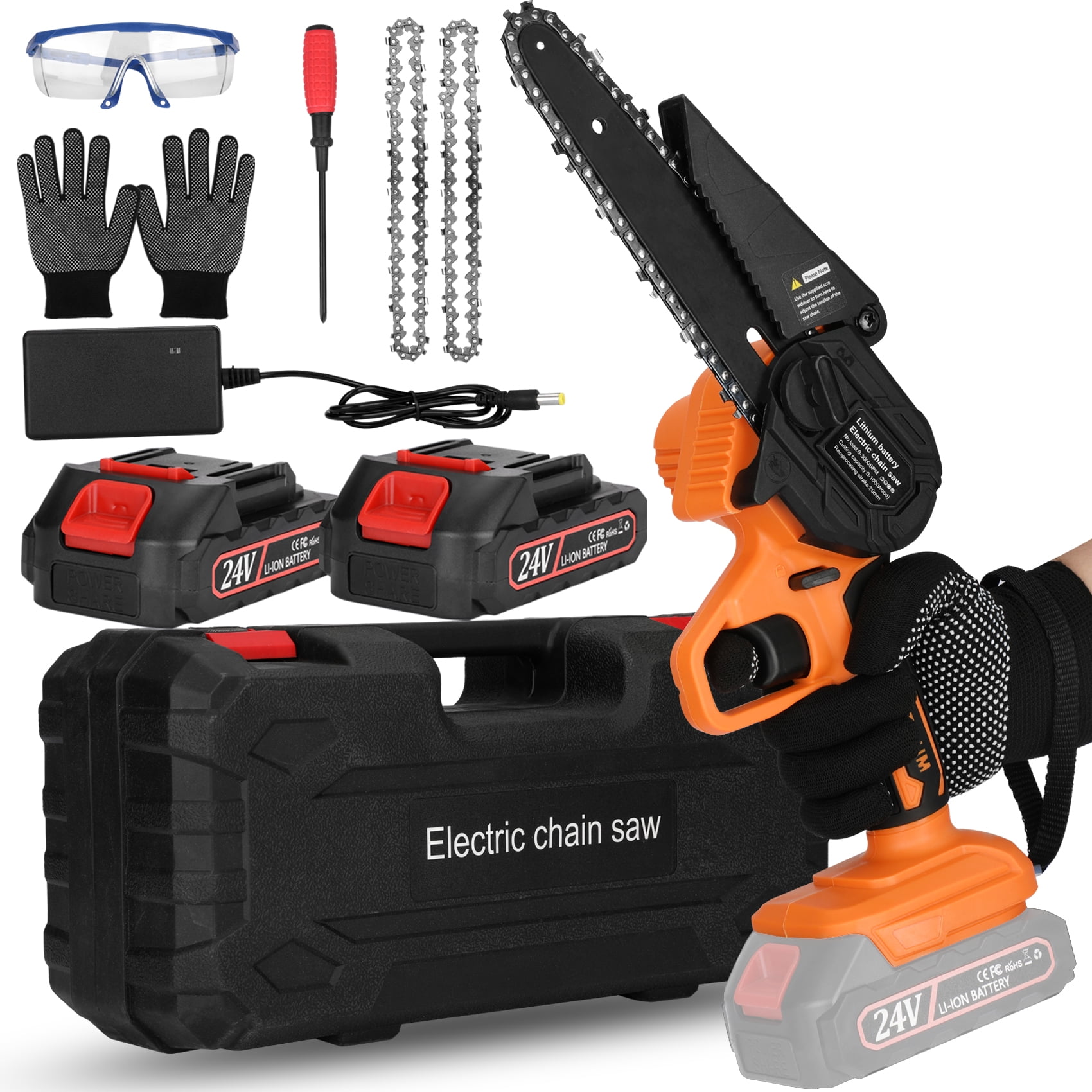 Monkemon 6" Mini Chainsaw, Battery Powered Chain Saws 6Inch