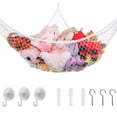 thumbnail image 2 of Hamaca práctica para juguetes de peluche, hamaca para juguetes para niños, red grande de malla para juguetes, organizador de almacenamiento para colgar en la pared, redes para esquinas, 2 of 7