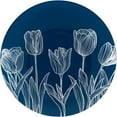 thumbnail image 5 of VeZee 32 Servings 64 Piece Combo Navy & White Tulip Round Plastic Dinnerware Set for Elegant Parties, Weddings, 5 of 5