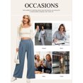 thumbnail image 4 of Eytino Womens Pants Casual Wide Leg Pants for Women Elastic High Waisted Palazzo Pants Loose Flowy Beach Trousers Lounge Pants with Pockets Blue S, 4 of 11
