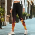 thumbnail image 4 of Renewold Flame Fire Print Womens Yoga Leggings with Pockets Workout Leggings Full Length High Waisted Running Pants Non See-Through Athletic Tights Printed Tights, XS, 4 of 8