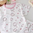 thumbnail image 4 of Akiihool Pyjama Tête de Lit pour Femmes Ensembles de Pyjama 2 Pcs Manches Courtes Haut et Pantalon de Nuit en Coton pour 5 à 14 Ans (Rose, 2-3 Ans), 4 of 4