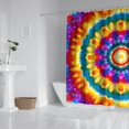 thumbnail image 2 of Colorful Tie Dye Layered Mandala Shower Curtain 84"x72" ,Bathroom Decorative Shower Curtains Set with 12 Hooks,Modern Waterproof Washable Shower Curtain, 2 of 6