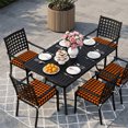 thumbnail image 6 of Outdoor Patio Cushion Covers 4 Pack Orange Black Plaid Patio Chair Cushion Covers with Ties and Zipper Farmhouse Buffalo Check Waterproof Outdoor Seat Cushion Covers for Patio Furniture 22"x20", 6 of 8