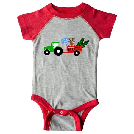 

Inktastic Christmas Tractor with Cute Reindeer Gift Baby Boy or Baby Girl Bodysuit