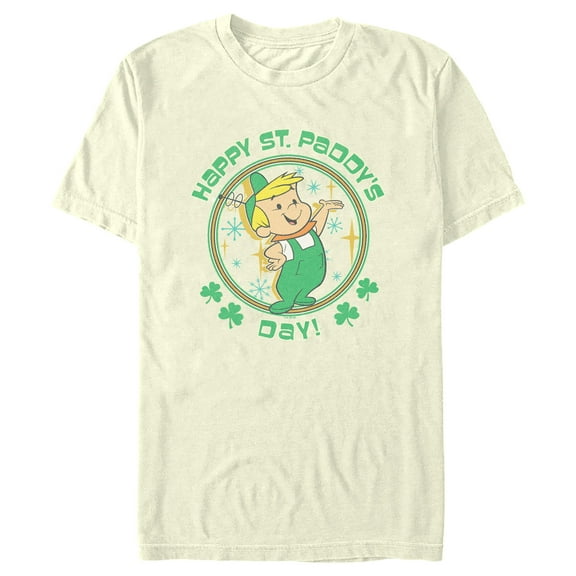 Men's The Jetsons Elroy Happy St. Paddy's Day  Graphic Tee Beige Small