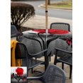 thumbnail image 4 of Outdoor Tablecloth with Umbrella Hole and Zipper, Valentine's Day Square Table Cloth 54x54 Inch Waterproof Tablecloth, Red Rose Floral Watercolor Butterfly Flowers Picnic Table Cover for Patio, 4 of 7