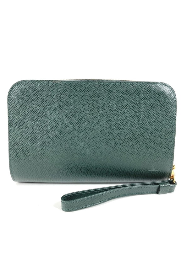 Pre-Owned LOUIS VUITTON M30184 Taiga Baikal Bag Clutch Handbag Pouch with Strap Second Leather...