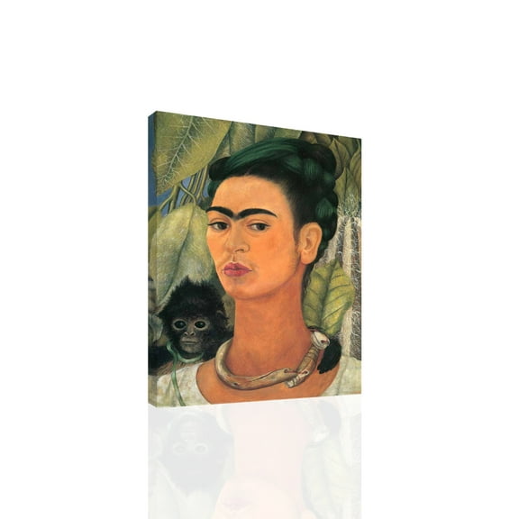 "Self Portrait With Monkey, Frida Kahlo - CANVAS or PRINT WALL ART"