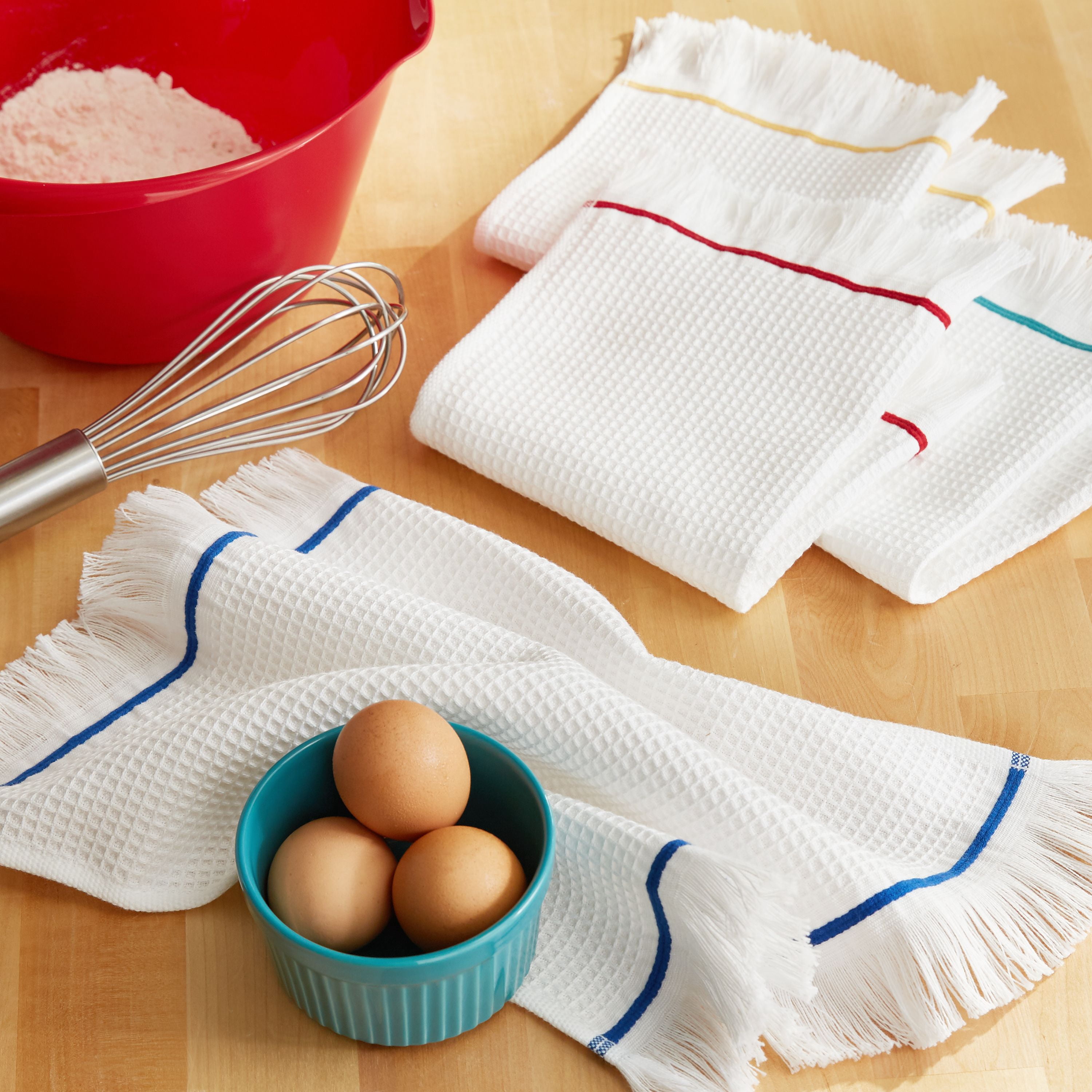 The Pioneer Woman Fringe Dish Cloths, White, 8 Piece
