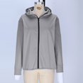 thumbnail image 4 of Mlzmgr Womens Lightweight Jackets Casual Sun Protection Long Sleeve Zip up Hooded Running Jackets Solid Color Outwear(3X-Large,Gray), 4 of 6
