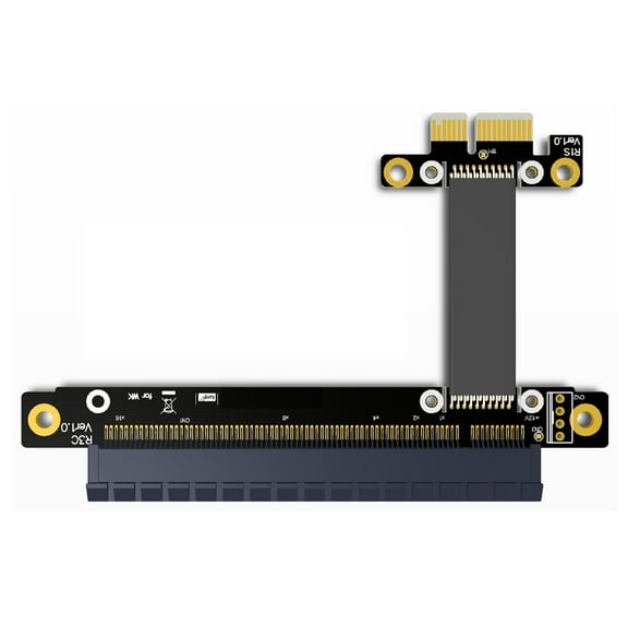 JSER PCI-E Gen3.0 1x To 16x Riser Cable 30cm PCI-Express PCI-E X16 Extender Right Angled Elbow Design