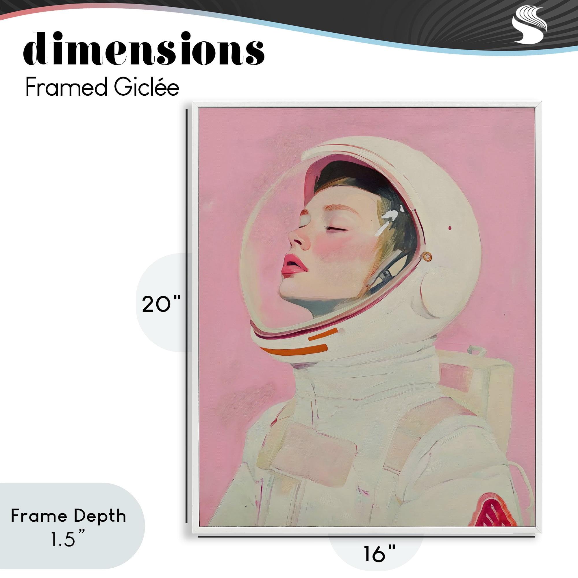 Stupell Industries Pink Astronaut Girl White Framed Giclee Art, design by The Prints Vibe