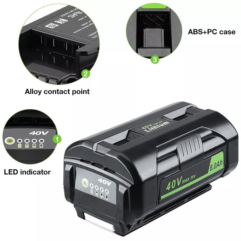 2Packs OP4060 40V 8.0Ah Lithium Battery Replacement for Ryobi 40-Volt Power Tools OP4015 OP4026 OP40201 OP40261 OP4030 OP4040