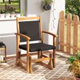 thumbnail image 2 of Gymax Patio Rattan Glider Chair w/ Acacia Wood Frame & Wicker Seat Back Armrests, 2 of 7