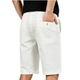 thumbnail image 6 of Plus Size Men's Casual Chino Shorts Loose Fit Thin Breathable Summer Work Pants, Cotton-Spandex Elastic Waist Quick Dry Business Office Daily Wear Activewear Essentials | JASKFLY,White 4XL, 6 of 6