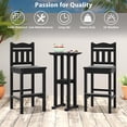 thumbnail image 7 of Tall Adirondack Bar Chair Set of 2, HDPE Patio Bar Stools with Backrest, 27.5 Inch Seat Height Tall Bistro Dining Counter Stool, All-Weather Pub Height Chair, Black, 7 of 7