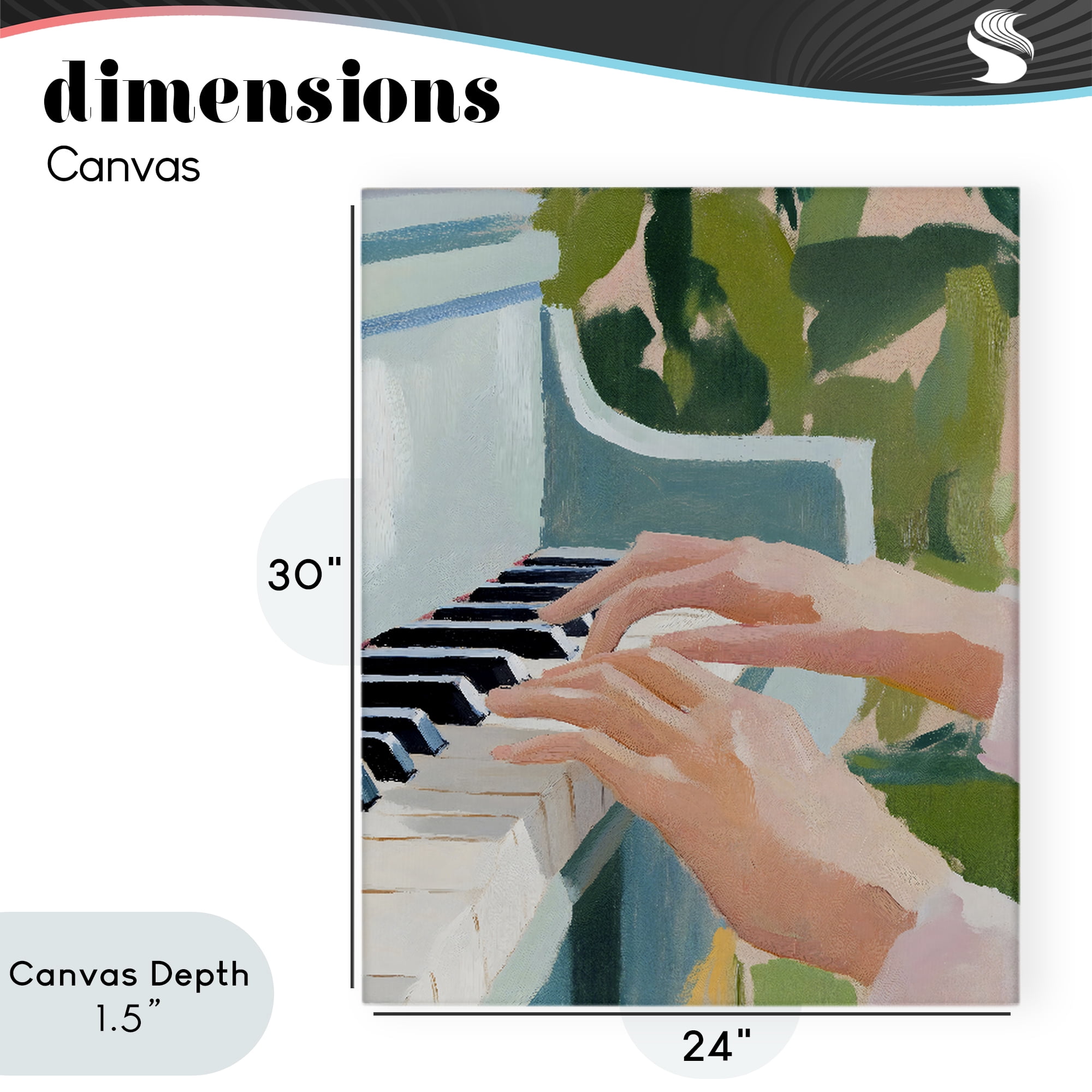 Stupell Industries Piano Hands in Sunlit Space Canvas Wall Art, design by The Prints Vibe