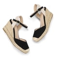 thumbnail image 2 of Pennysue Women's Espadrilles Wedge Sandals Black Platform Ankle Strap Sandals Size 9M, 2 of 9