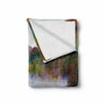 thumbnail image 2 of Landscape Soft Flannel Fleece Throw Blanket, Lake and Mountain Landscape in the Autumn Fall Heavenly Spaces in Earth, Cozy Plush for Indoor and Outdoor Use, 50" x 60", Multicolor, by Ambesonne, 2 of 6