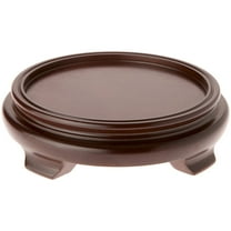 Plymor Walnut Round Wood Veneer Footed Display Base, 7.5" W x 7.5" D x 2" H (6" Display Diameter), Pack of 3
