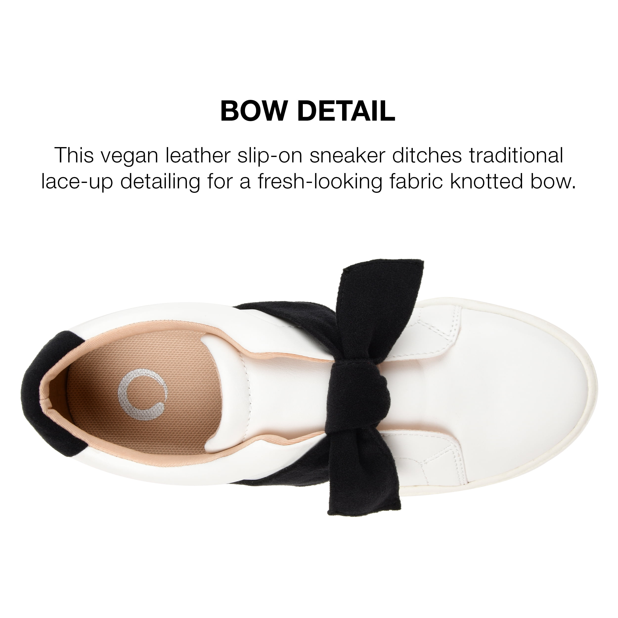 Journee Collection Womens Ash Faux Leather Bow Casual and Fashion Sneakers