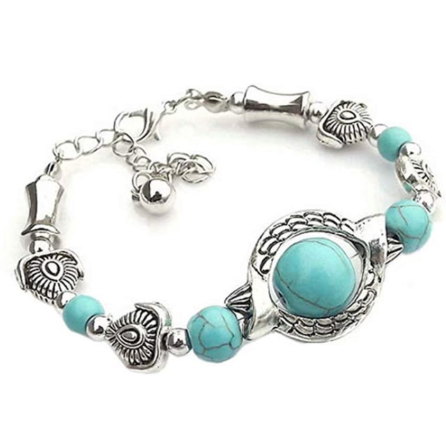 Verano pulsera de diseño clásico de cuentas de turquesa pulseras de las mujeres