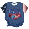 thumbnail image 4 of WEIWEN 250 Anniversary USA Shirt Women Patriotic 4th of July T Shirt American Flag Short Sleeve 250th Birthday America Tees Fashion Tops Blue, L, 4 of 4