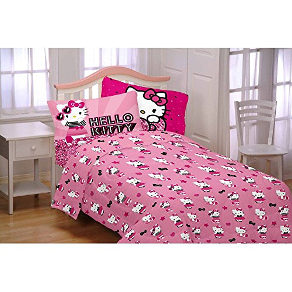 Hello Kitty Travel USA by Sanrio Twin Sheets set Cotton Rich Brand New in pkg 