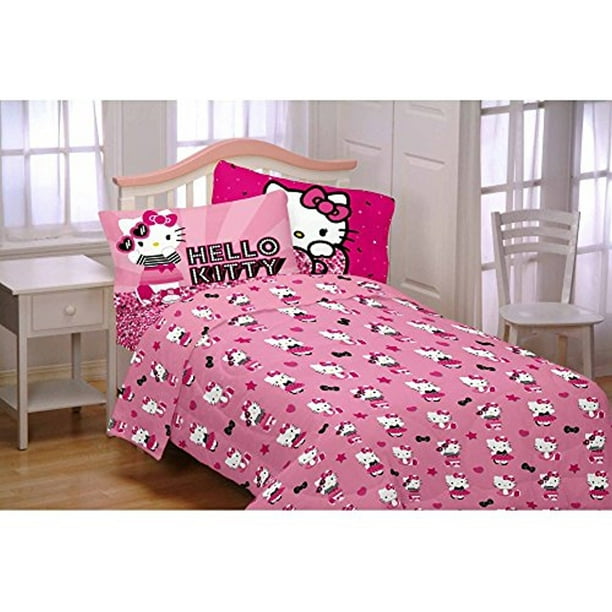 Sanrio Hello Kitty Twin Flannel Sheet Set 3 Piece Walmart Com Walmart Com