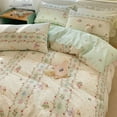 thumbnail image 1 of Pink Floral Bedding Set - Queen Size Comforter Cover, Sheet and Pillowcases for Girls Room, 1 of 10