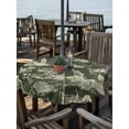 thumbnail image 2 of Outdoor Tablecloth with Umbrella Hole for Patio/Picnic/Party/Camping, Green Architecture Waterproof Table Cloth Round Cover Washable, Abstract City Vintage Modern Art (Dia 54"), 2 of 9