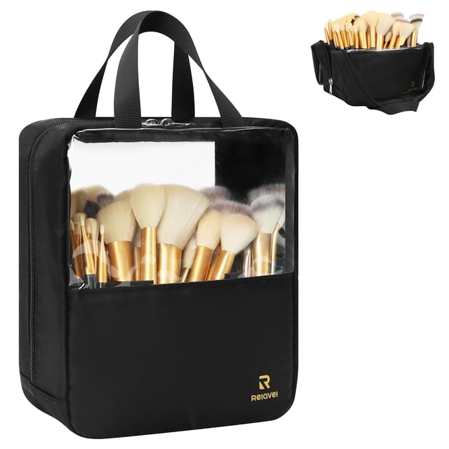 Bolsa organizadora de brochas de maquillaje MONSTINA, extra grande, transparente