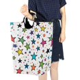 thumbnail image 4 of Yayeee Freestanding Laundry Hamper with Handle Collapsible Large Storage Basket for Clothes, Green Stars, 4 of 7