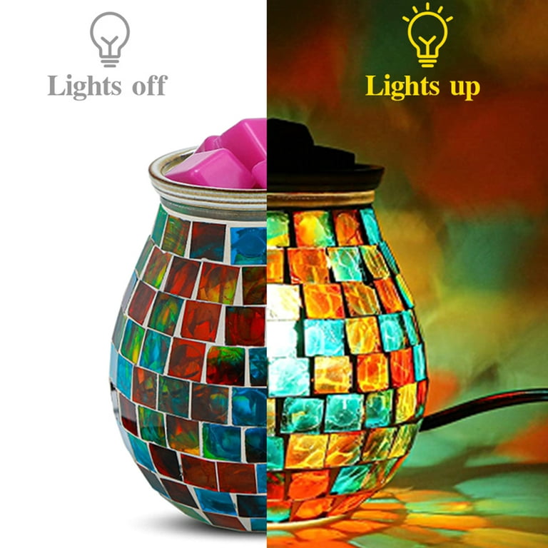 ASAWASA Metal Electric Wax Warmer Night Light, Use Cubes Wax Melts Essential Oil Fragrance Oils, for Home Office Bedroom Living Room Gifts dcor