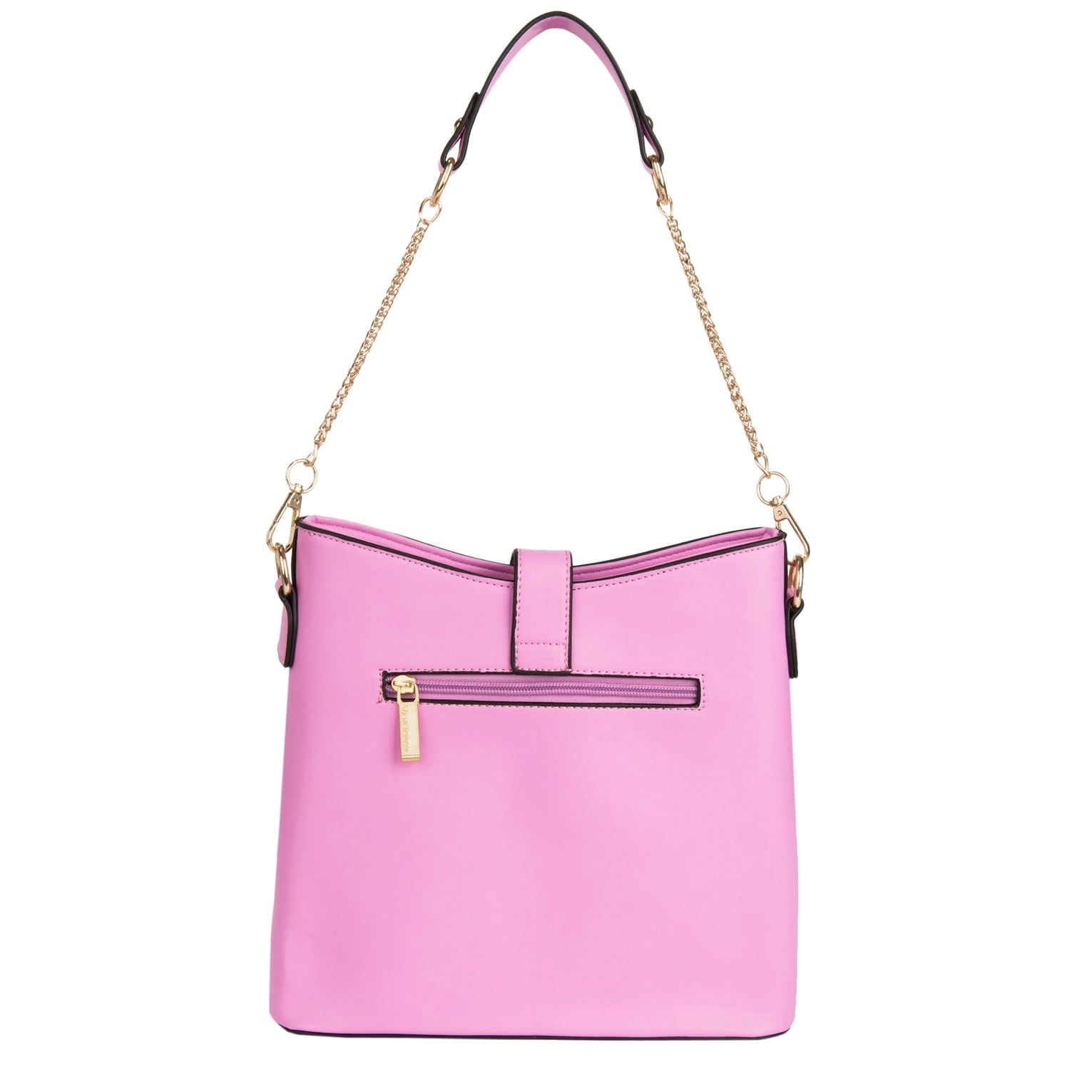 Women's Serena Leatherette Buckle Shoulder Bag – Faux Leather Crossbody Handbag with Adjustable Strap, Multi-Compartment Everyday Purse