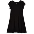 thumbnail image 1 of Vestido The Children's Place de punto de manga corta plisado negro 5-6Y, 1 of 4