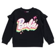 thumbnail image 3 of Conjunto de ropa de Barbie para niñas grandes, sudadera de forro polar y chándal, color negro, 3 of 6