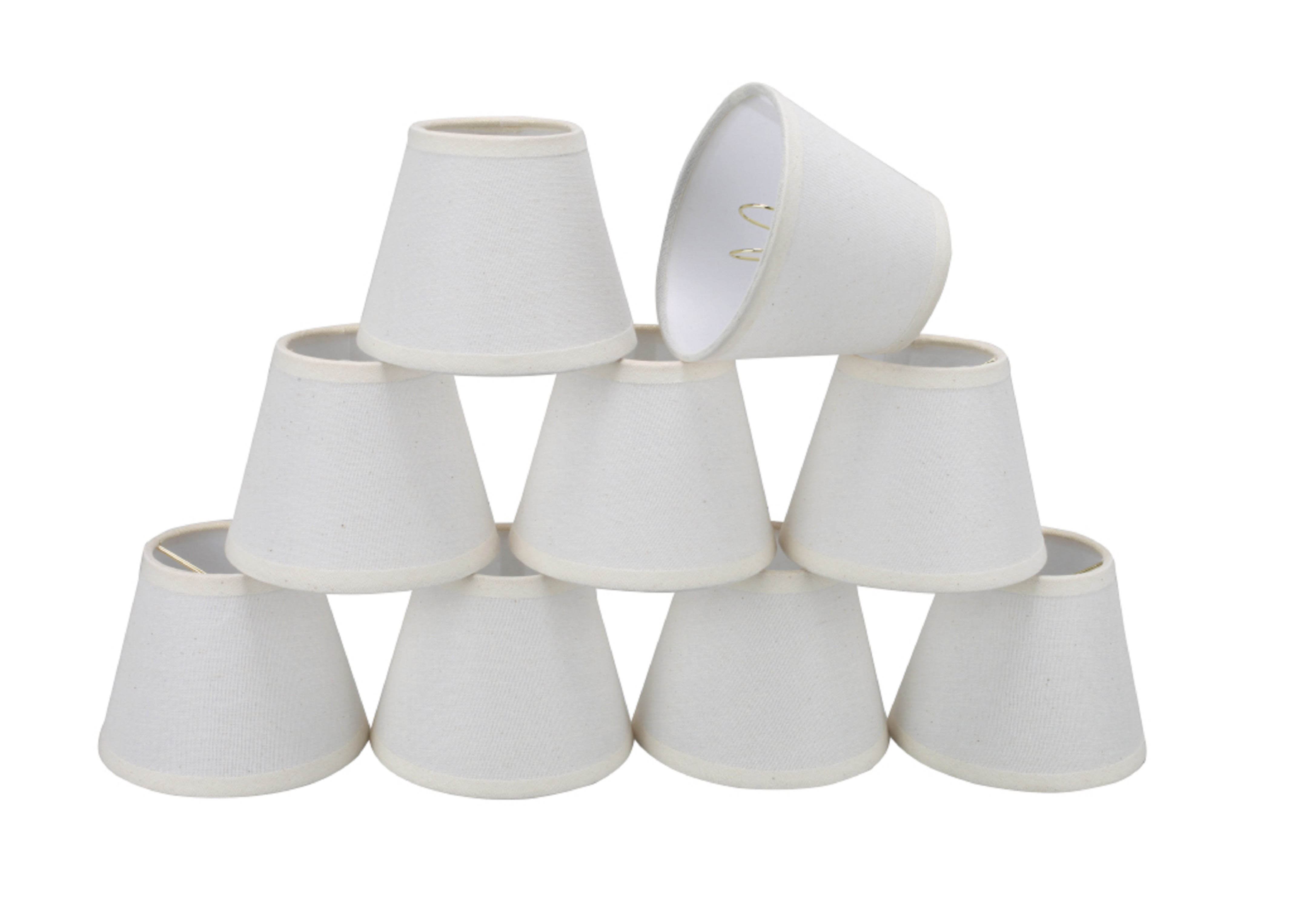 Cream Linen Empire Mini Chandelier Lamp Shades Set of 9
