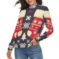 thumbnail image 2 of Snow Gift Sock Christmas Pattern Women's Turtleneck Sweater Long Sleeve Ribbed Fitted Turtle Neck Casual Fall Winter Collection Top XL, 2 of 4